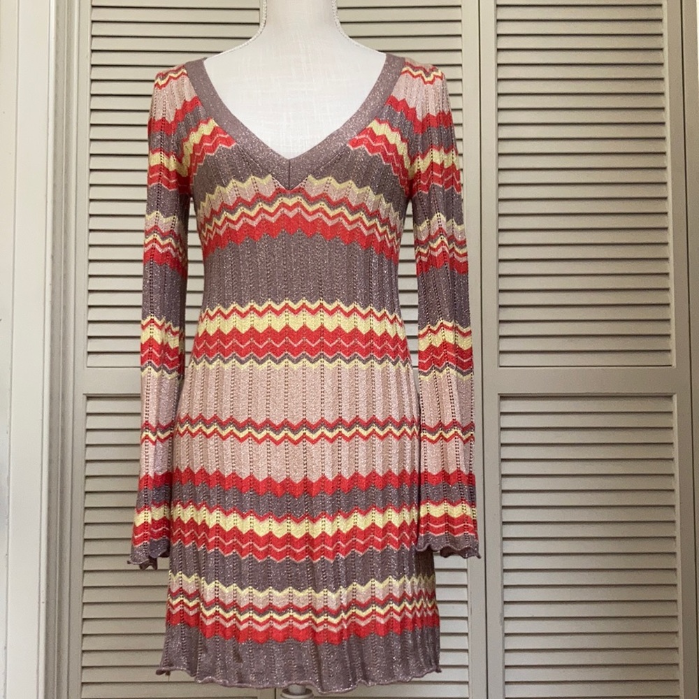 Bebé orangey red yellow and olive sparkled dress